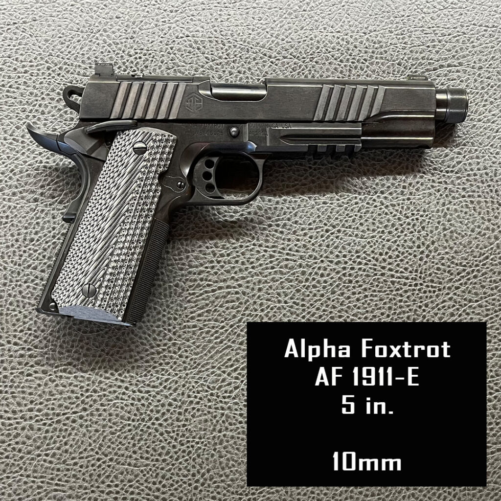 Firearm Rental
Alpha Foxtrot AF 1911-E
10mm