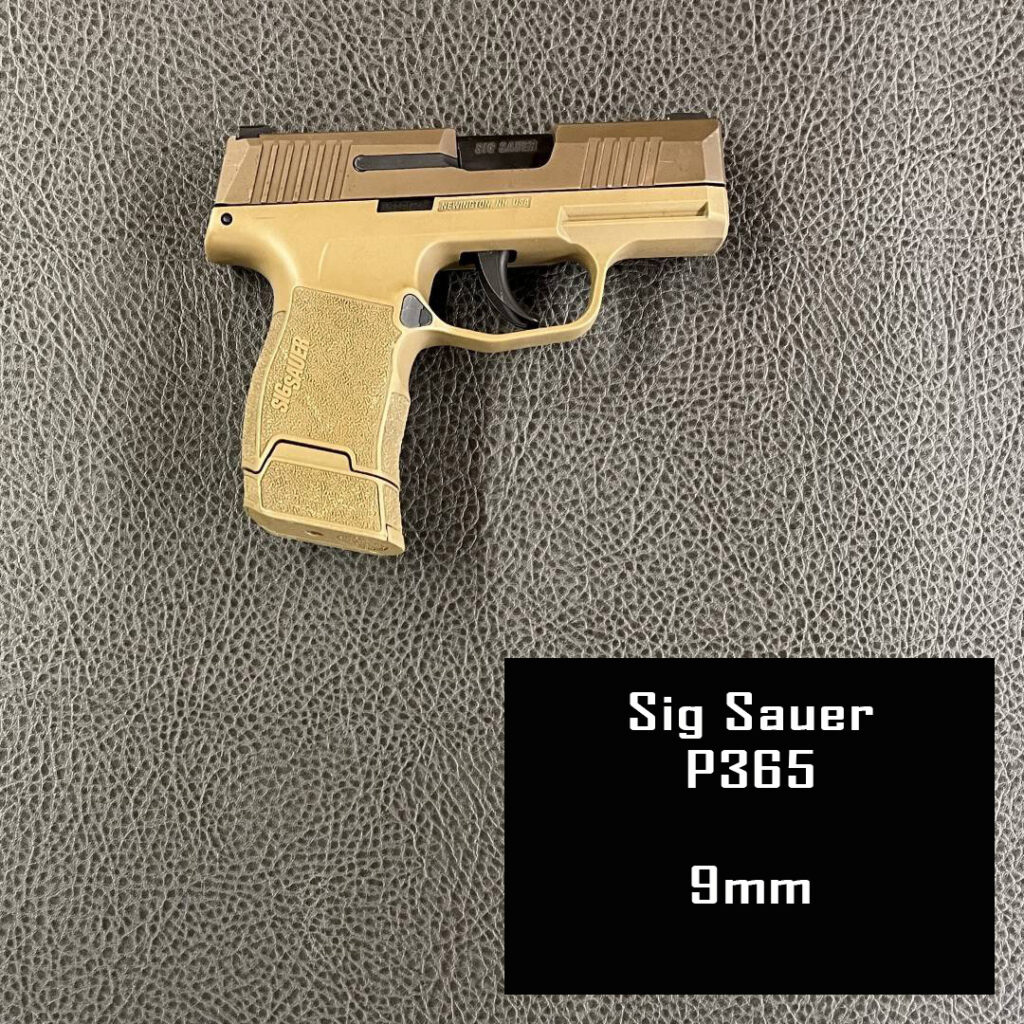 Firearm Rental
Sig Sauer p365
9mm